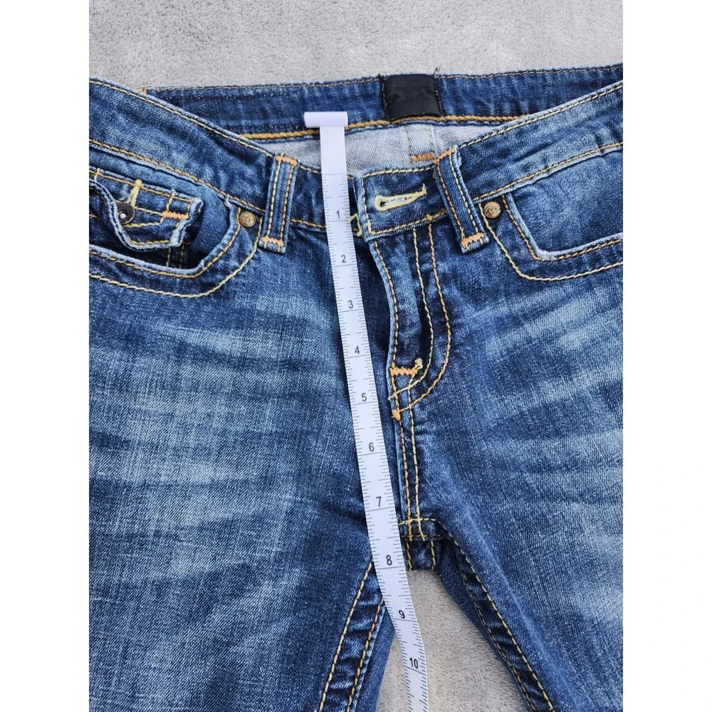ANONAME Capri Jeans Womens Sz 28 Dark Wash Faded Low Rise (031)
